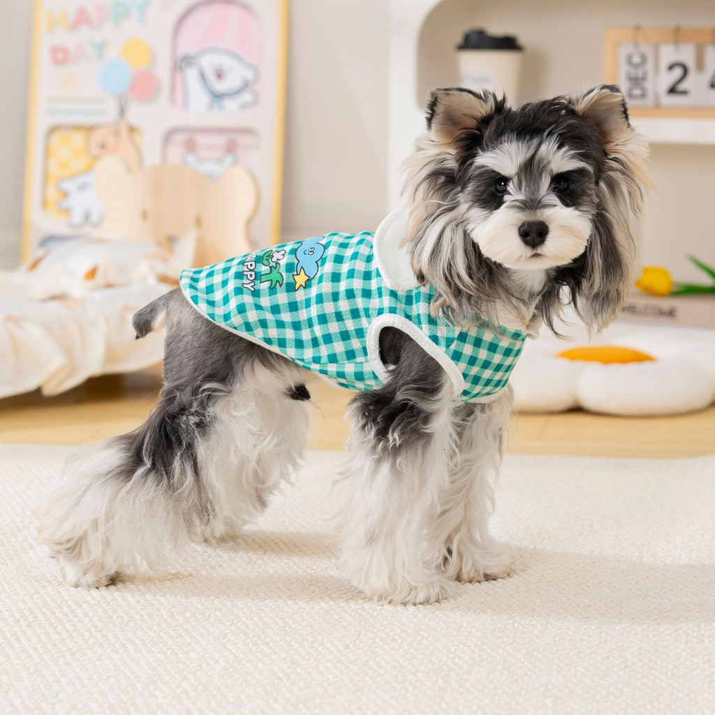 Pet clothes dog cat clothes pet apparel spring summer new pet vest 26 bow plaid t-shirt