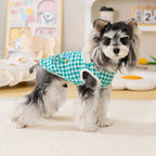 Pet clothes dog cat clothes pet apparel spring summer new pet vest 26 bow plaid t-shirt