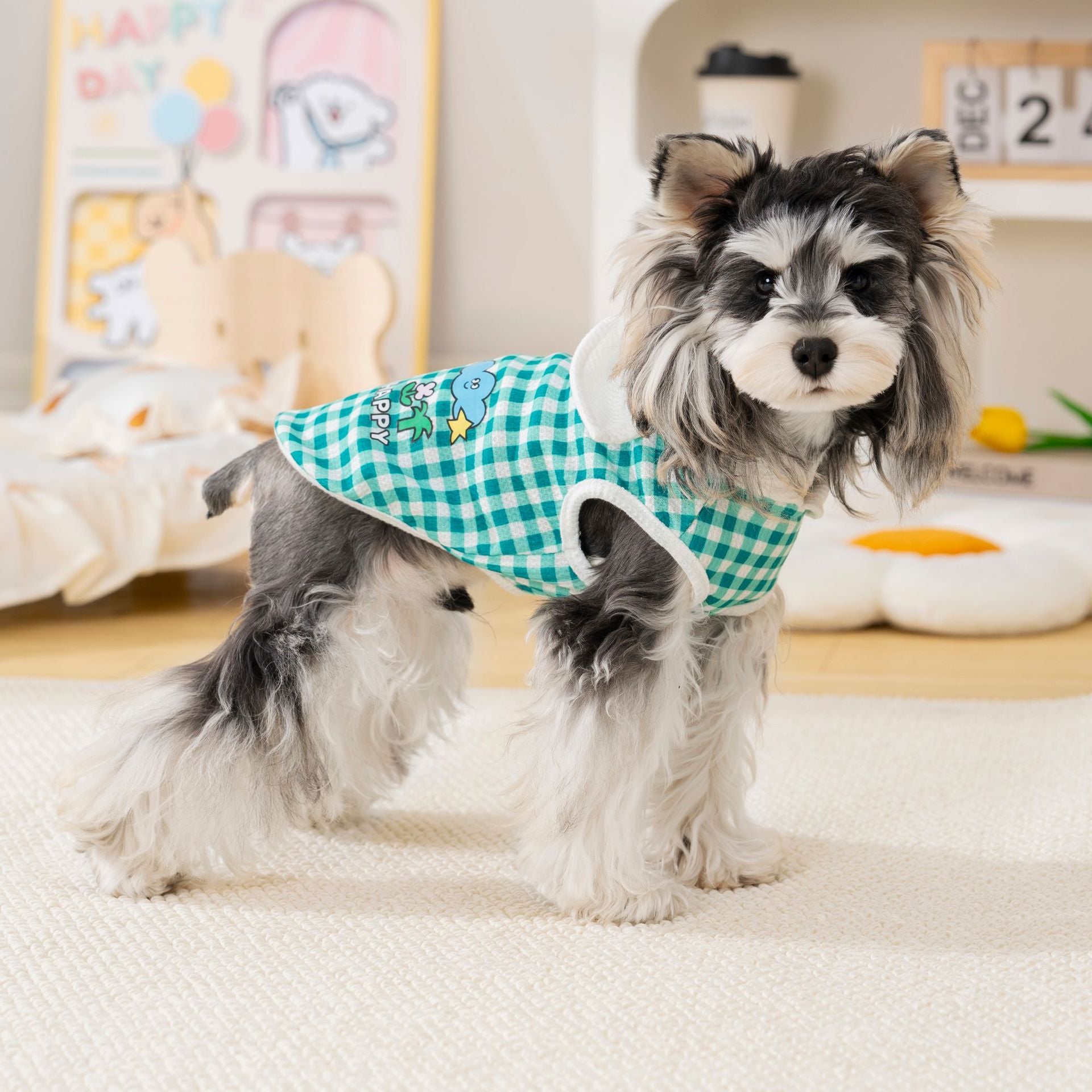 Pet clothes dog cat clothes pet apparel spring summer new pet vest 26 bow plaid t-shirt
