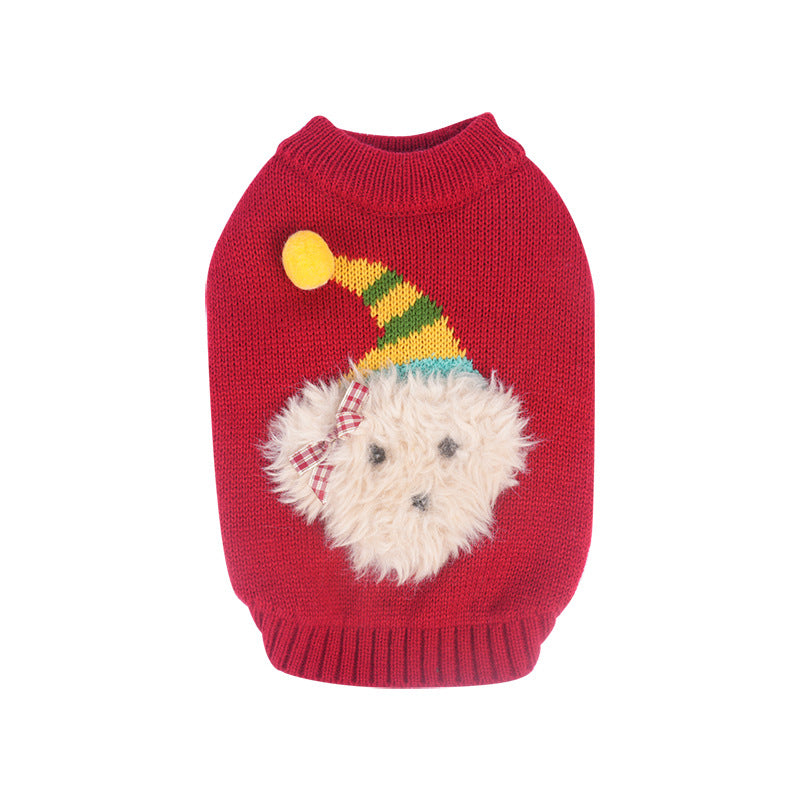 pet Fall Winter dog Sweater New Year Teddy Bichon