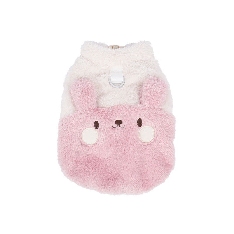 pet Clothes Fall Winter Sherpa Warm Outerwear Two Leg Leash-friendly Wholesale