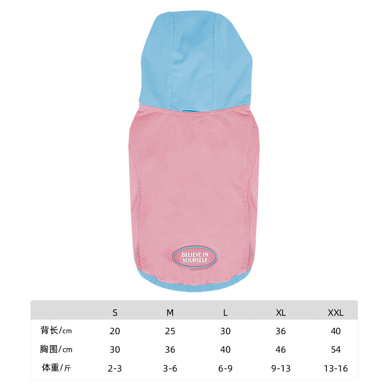 dog Spring Summer Cool Touch Vest Schnauzer pet Bichon Color Block Hooded Wholesale