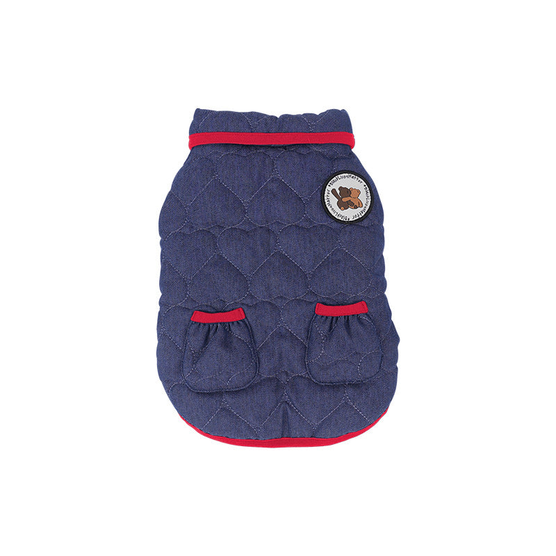 pet Fall Winter Cotton Jacket Schnauzer Bichon Korean Style Warm Sleeveless Vest Wholesale