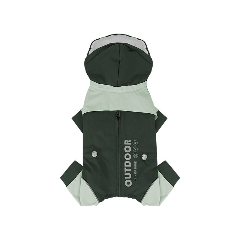 pet Raincoat dog Raincoat Four Season Hooded pet Windbreaker Waterproof Windproof Raincoat