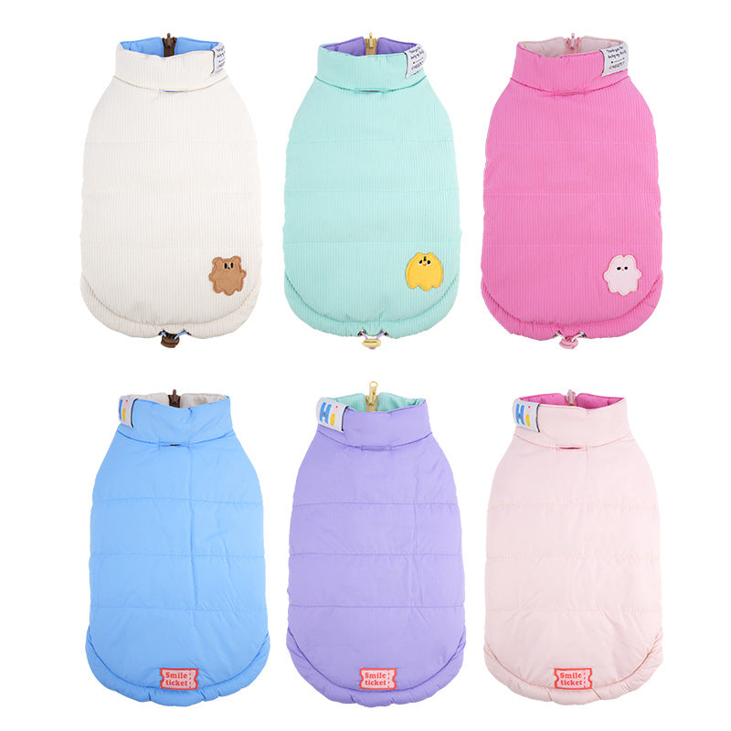 Fall Winter Warm Thickened Color Block pet Vest Teddy Bichon Pomeranian Small Dogs dog Clothes Wholesale