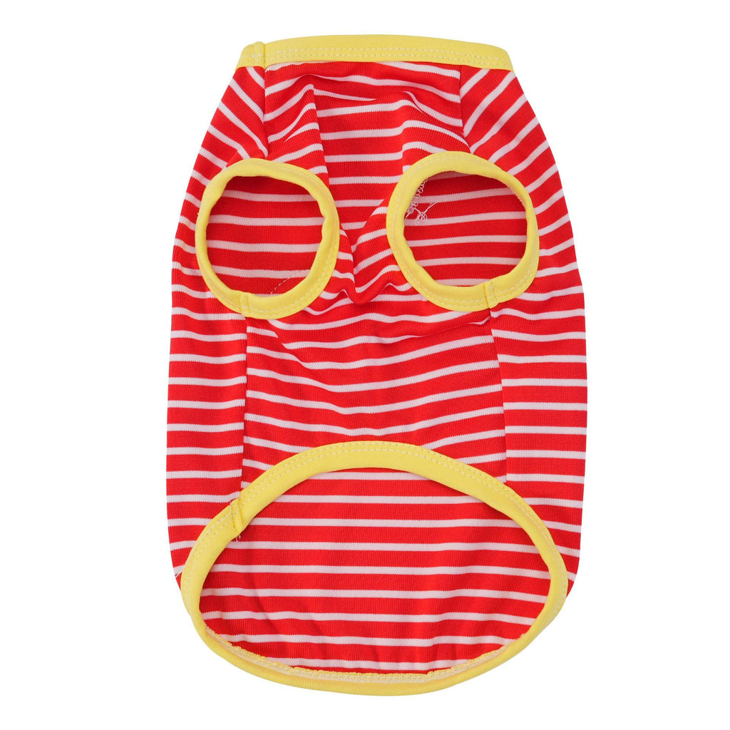 Pet clothes dog cat clothes pet apparel spring/summer new pet vest 26 dinosaur logo striped vest