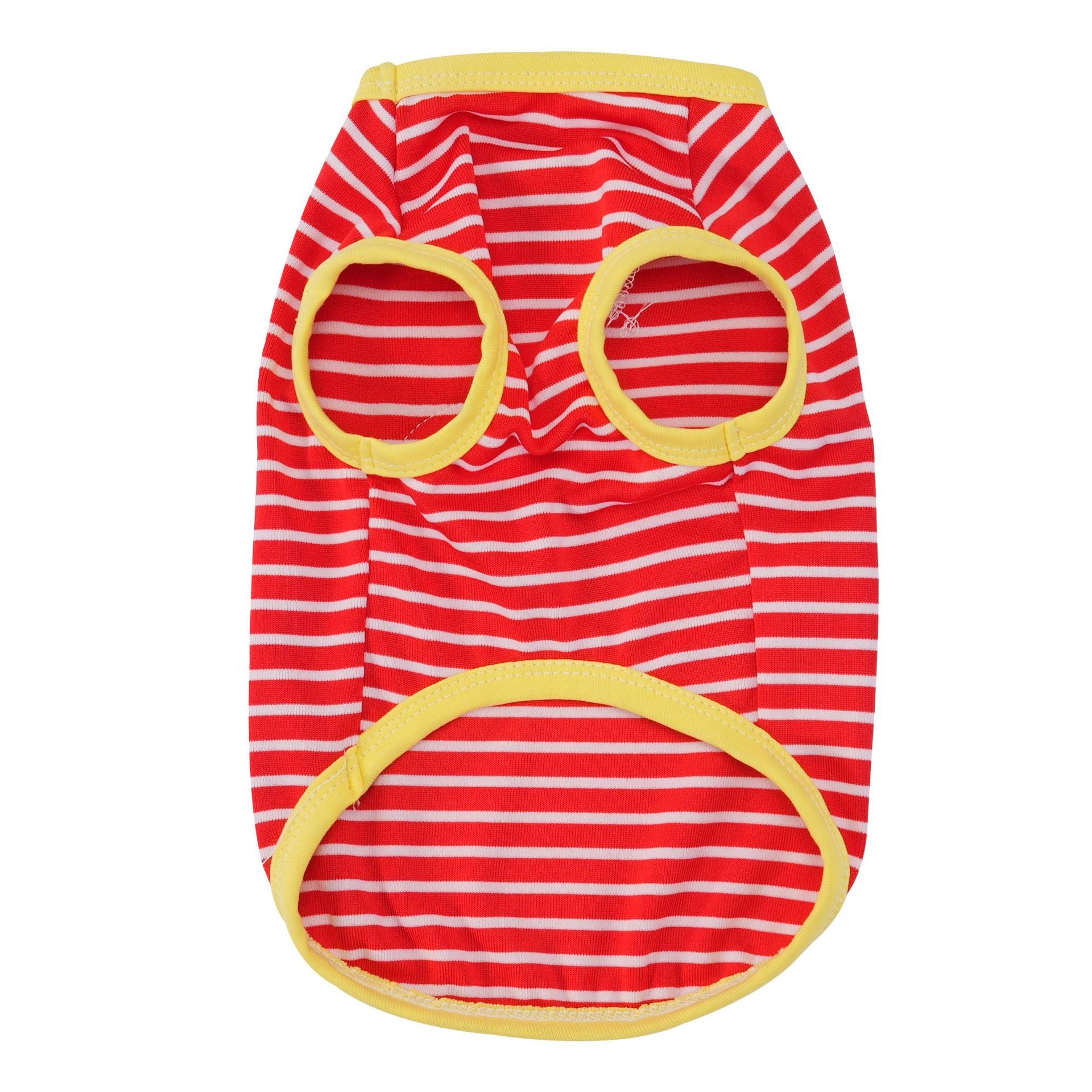 Pet clothes dog cat clothes pet apparel spring/summer new pet vest 26 dinosaur logo striped vest
