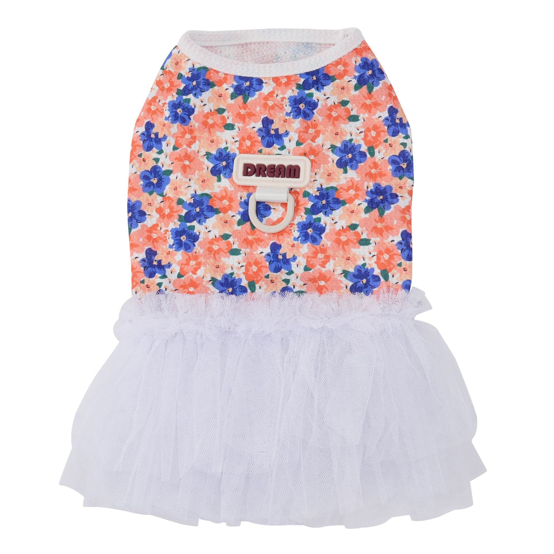 Pet apparel breathable pet clothes dog clothes dress spring/summer new arrival 26 floral print tulle dress
