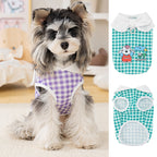 Pet clothes dog cat clothes pet apparel spring summer new pet vest 26 bow plaid t-shirt