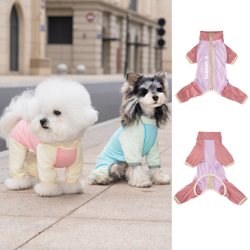 Pet apparel, dog clothes, four-legged outfit, korean style, new spring/summer collection, 26-zipper, cooling four-legged suit