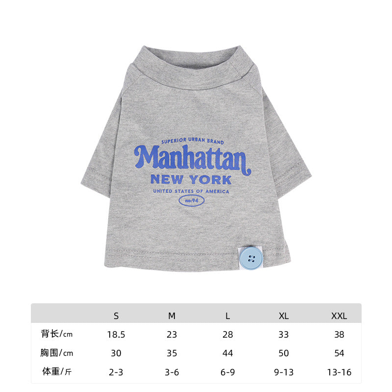 pet Summer T-shirt Lightweight Spring Summer Casual Bichon Teddy Schnauzer Breathable dog Clothes