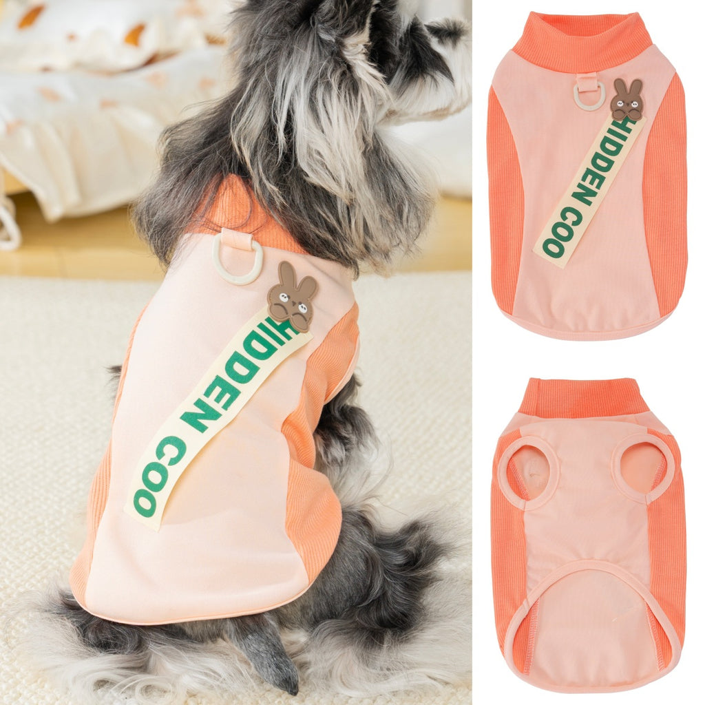 Pet cat & dog clothes - spring/summer lightweight vest for small breeds (bichon, teddy, schnauzer) - color block design, breathable