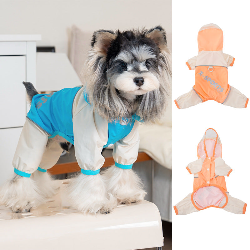 Dog raincoat pet apparel - waterproof rain jacket for all seasons (spring, summer, autumn, winter) - teddy, bichon frise & other small breeds - 26 color block designs