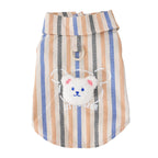 Pet clothes dog cat clothes breathable pet clothing spring and summer new pet 26 doll bear vertical stripe shirt