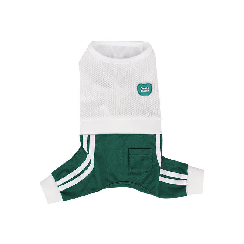 2026 Spring Summer New dog Clothes Mesh Breathable pet Clothes Tennis Sports Four Leg Base Layer