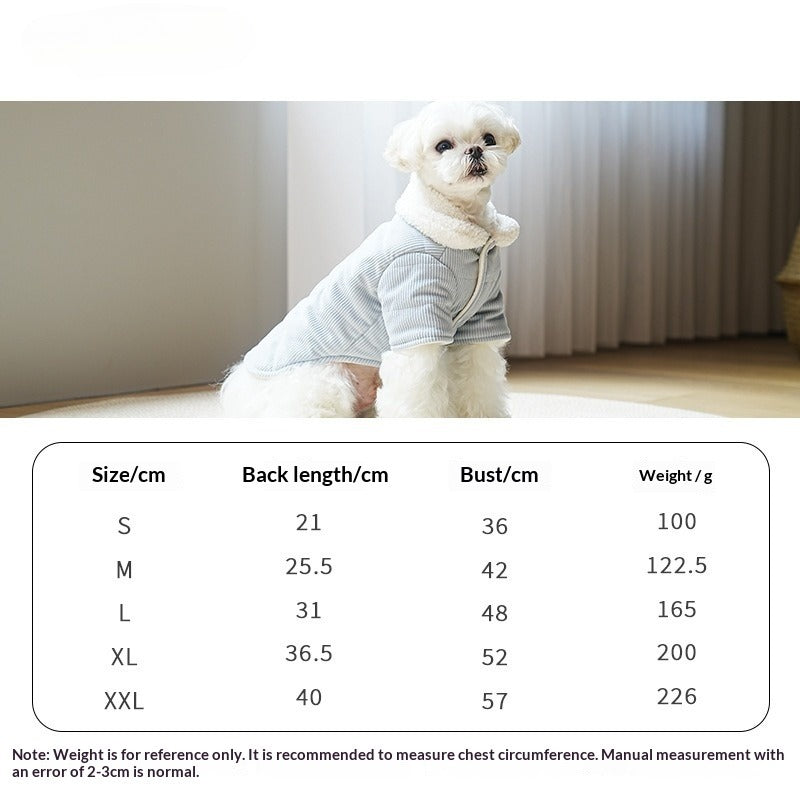 dog Fall Winter Thickened Cotton Jacket dog Teddy Schnauzer Versatile Color Block Lapel pet Clothing Wholesale