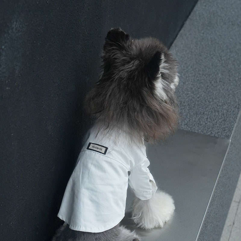 pet Four Season Shirt Schnauzer Maltese dog Festival Lapel Two Leg