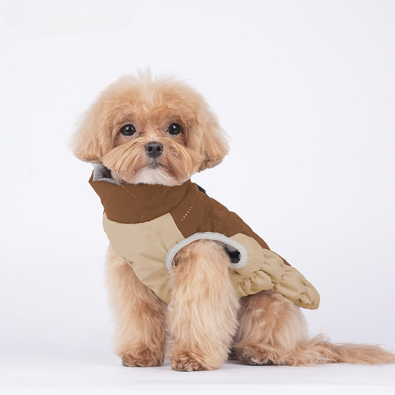 Cross Border Thickened pet Warm dog Cotton Jacket Waterproof Vest Sleeveless Leash-friendly