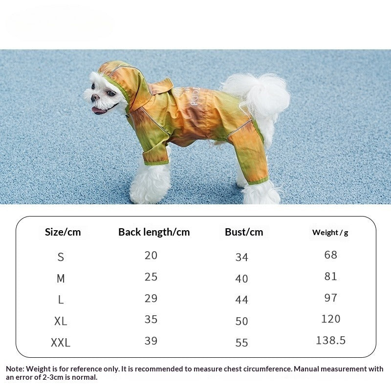 pet Raincoat dog Waterproof Leash Corgi Teddy Small Dogs pet Clothes Wholesale