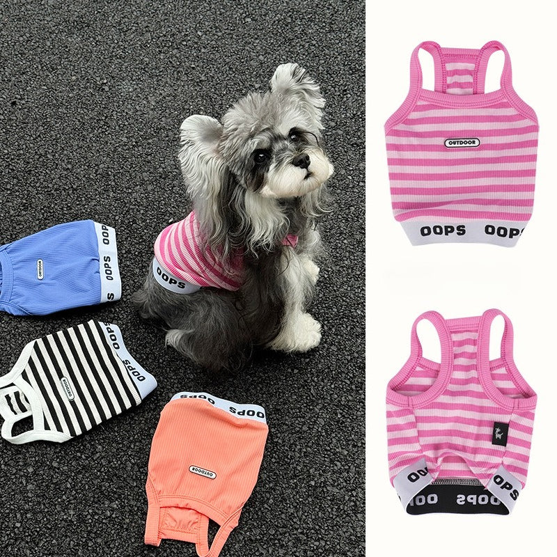 Striped Spring Summer Fashion Striped Vest Inner Wear Korean Style dog pet Clothes