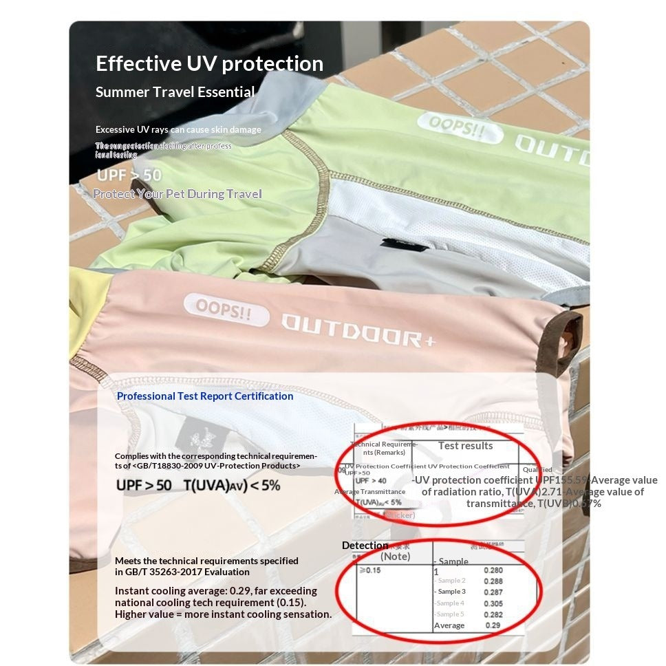 Cross Border Wholesale pet Sun Protection Jacket Summer Lightweight pet Cool Touch