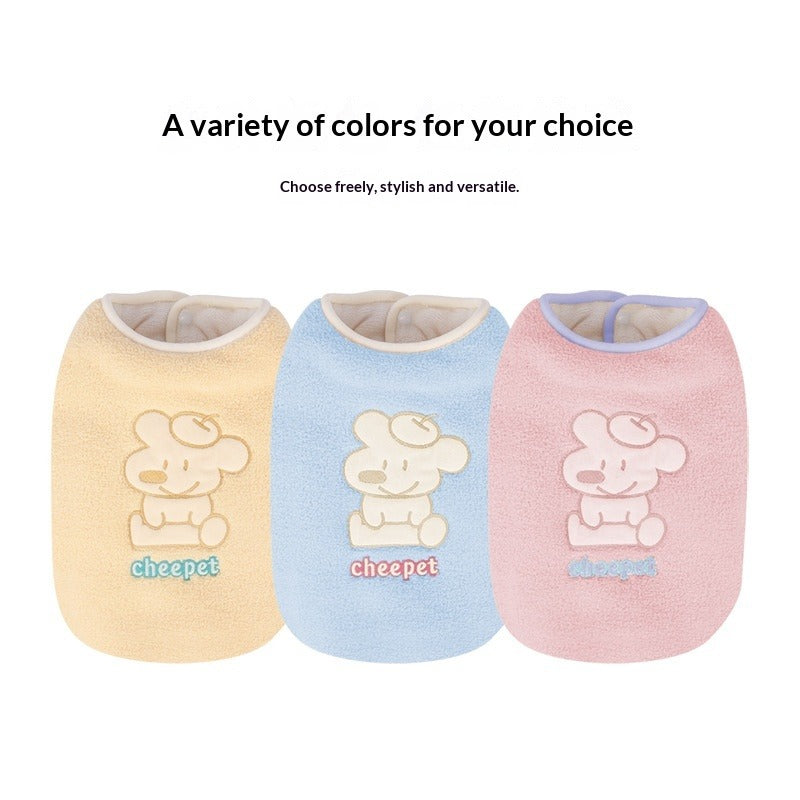 pet Fall Winter Schnauzer Vest Sherpa Cute Sleeveless pet Clothing