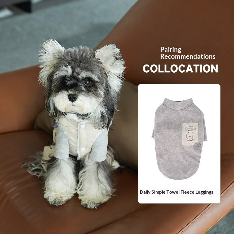 dog Clothes Fall Winter pet Cotton Jacket Simple Four Leg Vest Warm