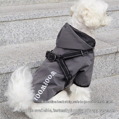 Cross Border Outdoor Harness Waterproof Raincoat Teddy Bichon Small Dogs Windbreaker