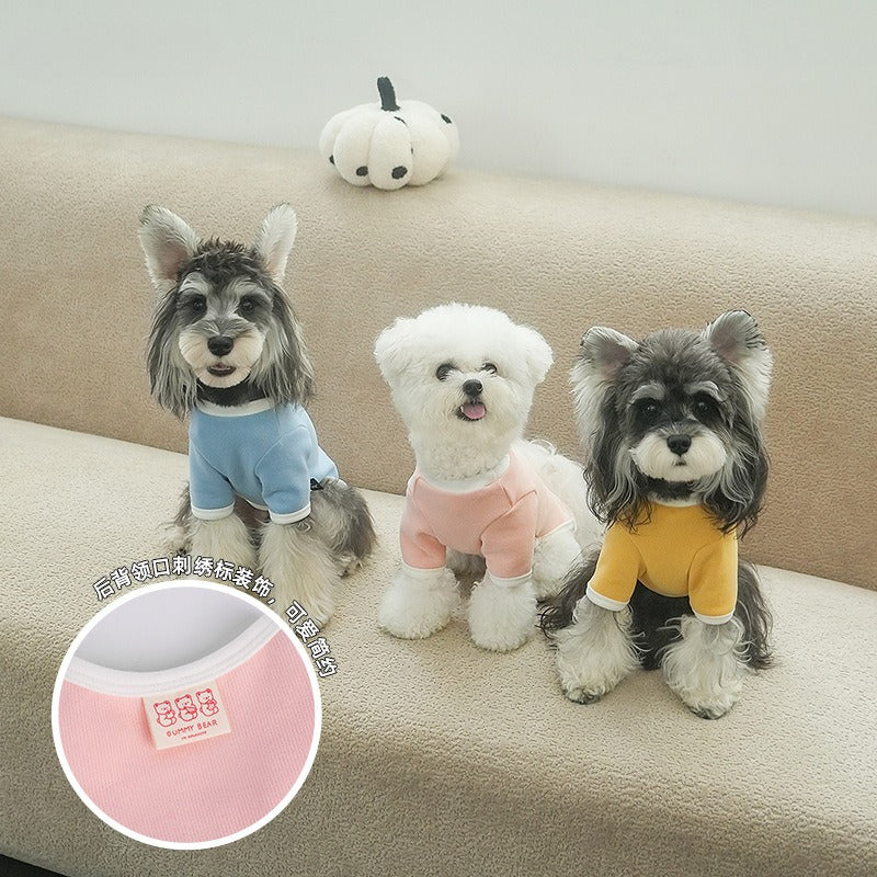 Factory Direct pet Fall Winter Undershirt Teddy Bichon Schnauzer Versatile Solid Color dog Clothes Wholesale