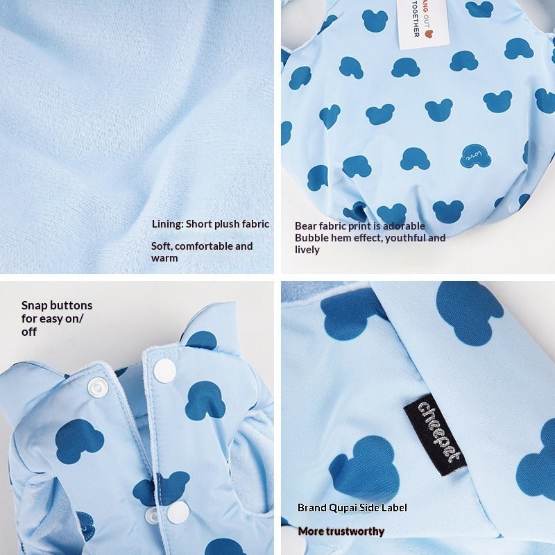 New dog Clothes Thickened Warm Teddy Corgi Windproof Vest Fall Winter Collection pet Cotton Jacket