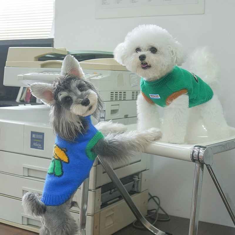 Cross Border Fall Winter pet Clothes Teddy Pomeranian Small Dogs Winter Knitted Warm pet Apparel Sweater