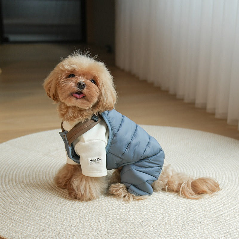 pet Clothing Fall Winter dog Maltese Teddy dog Leash-friendly One Piece Cotton Jacket Wholesale