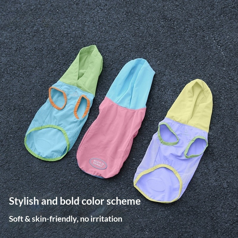 dog Spring Summer Cool Touch Vest Schnauzer pet Bichon Color Block Hooded Wholesale
