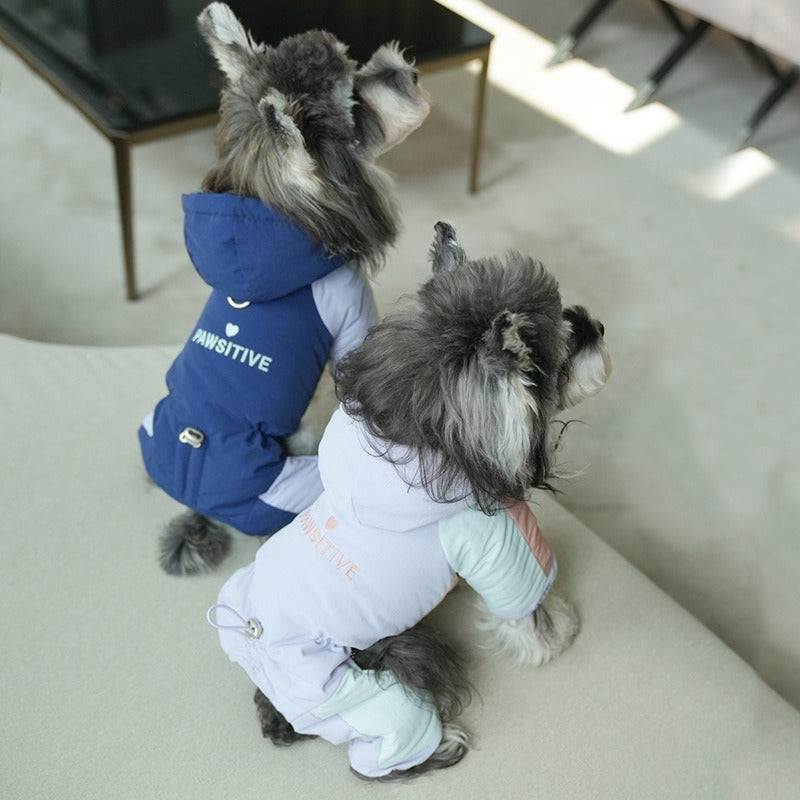pet One Piece Cotton Jacket Fashion Thickened Warm Windproof Small to Medium Dogs Winter
