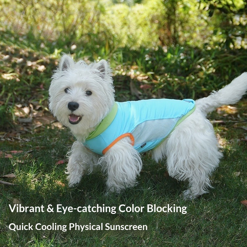 dog Spring Summer Cool Touch Vest Schnauzer pet Bichon Color Block Hooded Wholesale