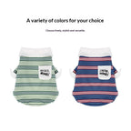 pet Four Season Striped Lapel Base Layer Poloschnauzer Corgi Fashion dog Clothes Wholesale