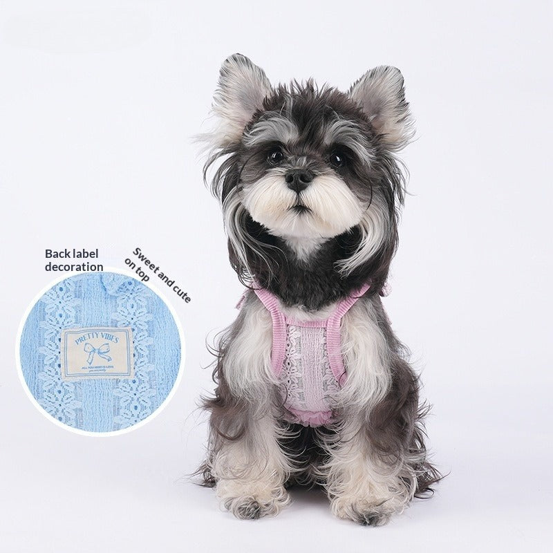 pet dog Clothes Summer Spring Summer Mesh Vest Schnauzer Bichon Cute