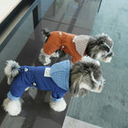 pet Four Leg Cotton Jacket Fall Winter Warm Small to Medium Dogs Teddy Bichon Windproof Waterproof Hooded Color Match