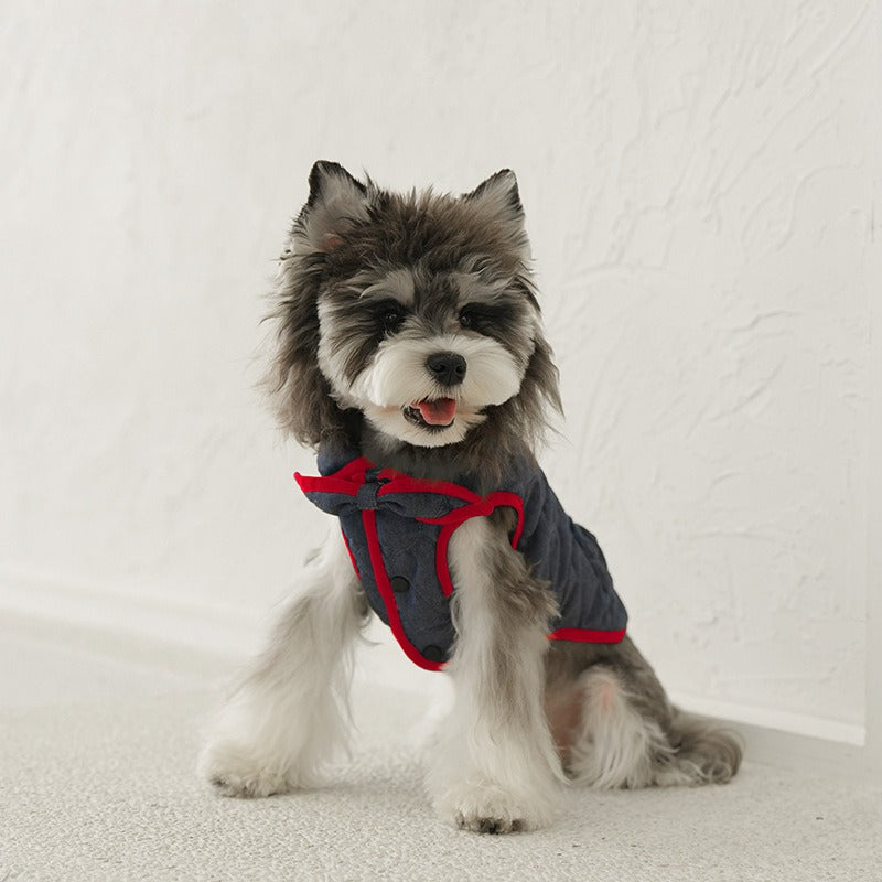 pet Fall Winter Cotton Jacket Schnauzer Bichon Korean Style Warm Sleeveless Vest Wholesale