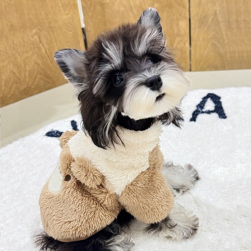 pet Clothes Fall Winter Sherpa Warm Outerwear Two Leg Leash-friendly Wholesale