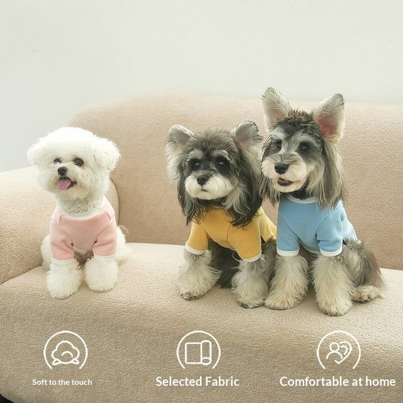 Factory Direct pet Fall Winter Undershirt Teddy Bichon Schnauzer Versatile Solid Color dog Clothes Wholesale