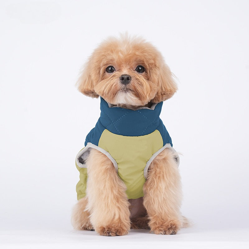 Cross Border Thickened pet Warm dog Cotton Jacket Waterproof Vest Sleeveless Leash-friendly