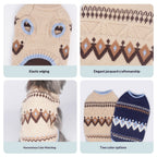 pet Fall Winter Warm Schnauzer Bichon Knitted Color Match Two Leg Sleeveless Sweater
