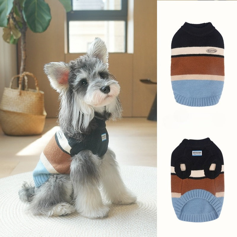 Custom pet Sweater Fall Winter Striped Small Dogs Bichon Teddy dog Clothes Casual