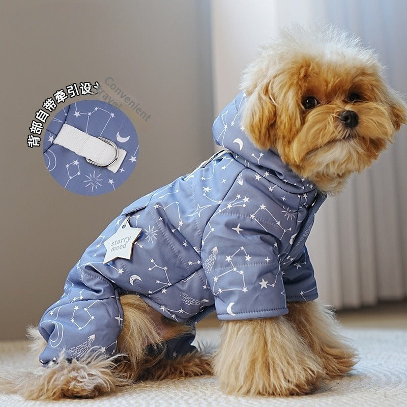 Fall Winter Thickened Warm Windproof Teddy Bichon Small Dogs Leash-friendly Walking