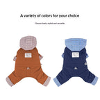 pet Four Leg Cotton Jacket Fall Winter Warm Small to Medium Dogs Teddy Bichon Windproof Waterproof Hooded Color Match