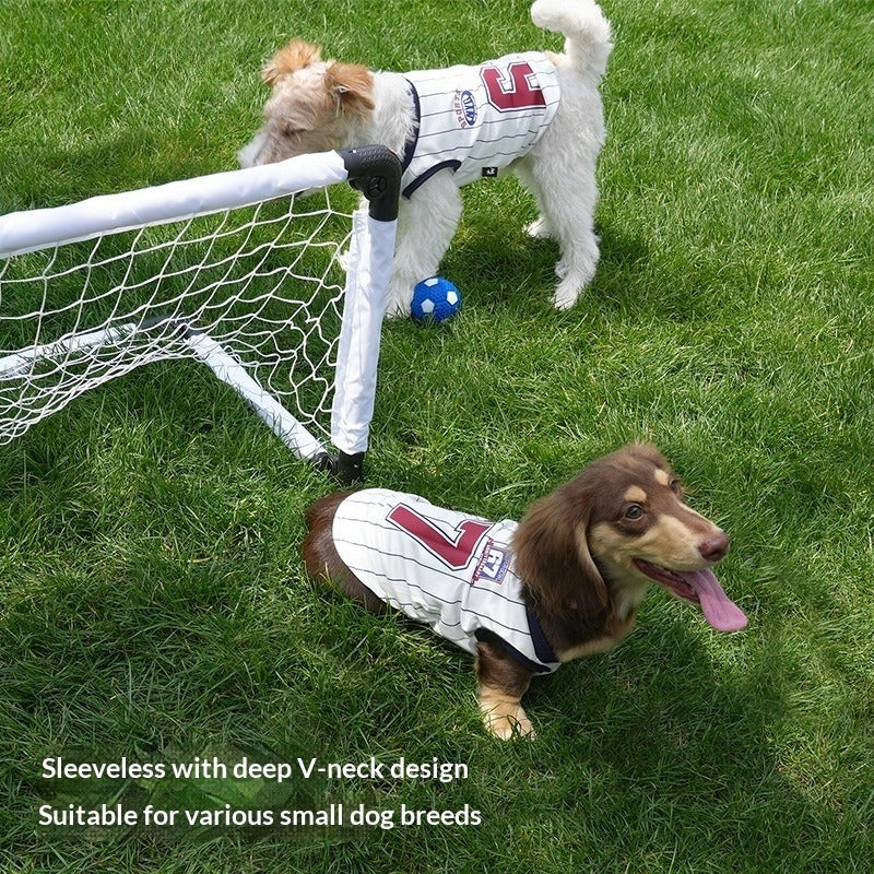 2026 New Fun pet Clothes dog Summer Lightweight Soccer Small to Medium Dogs Sportswear Dachshund